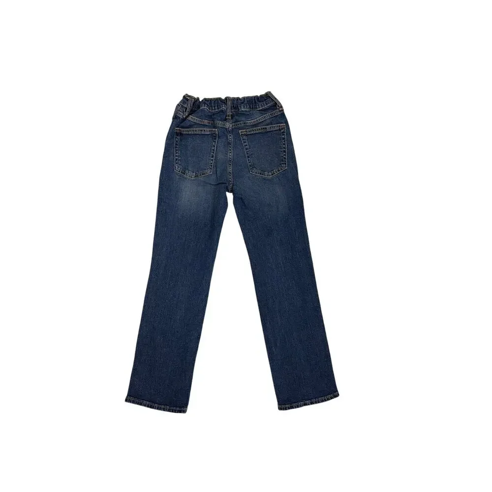 Old Navy Straight Leg Flex Stretch Adjustable Waist Denim Blue Jeans Youth 12